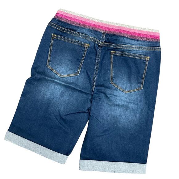 Vigoss Girls Jeans Shorts Bermuda Cuff 2 Pairs Blue Purple Size Large NWT - Picture 8 of 9